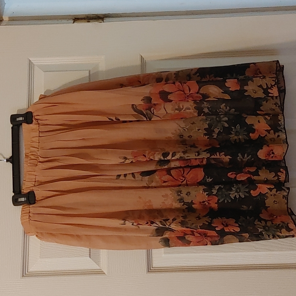 Pink Floral  Skirt